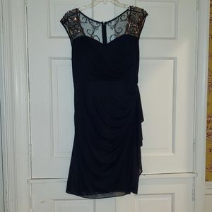 Patra Navy Beaded Navy Dress Size 8